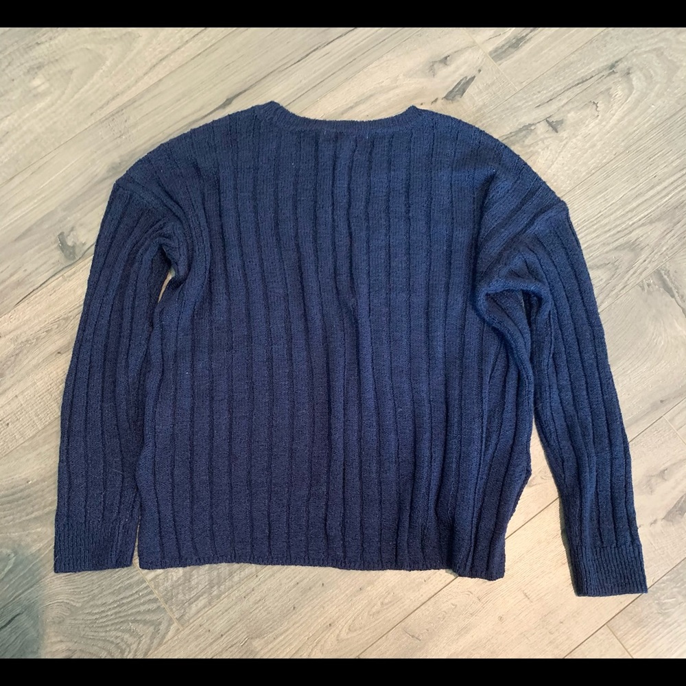 Navy Ribbed Sweater - Picture 2 of 2